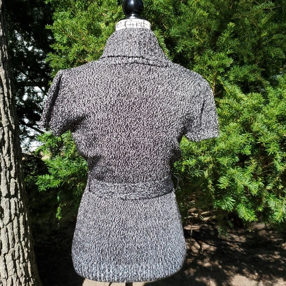 INC ▪ Silk Wrap Cardigan w/ Tie, Shawl Collar - Picture 5 of 12